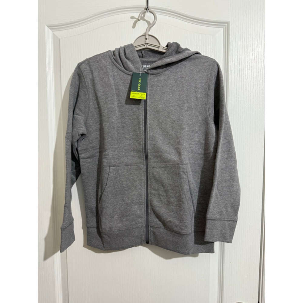 Boys Tek Gear M Husky Ultrasoft Fleece Full Zip Hoodie Grey